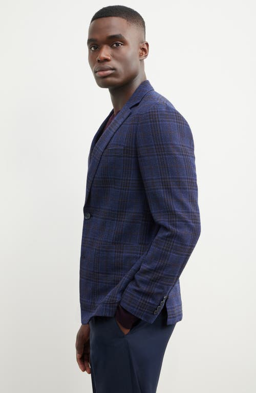 Nordstrom Villa Plaid Knit Wool Blend Sport Coat In Blue