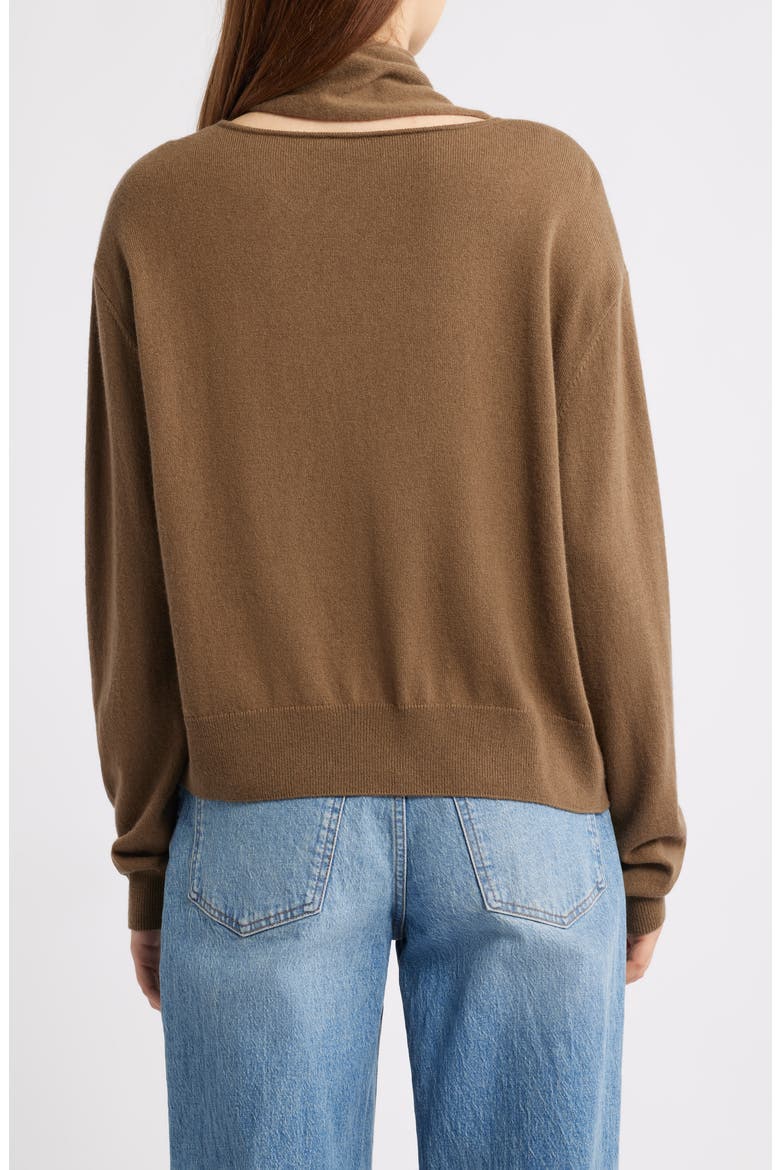 Cortina Scarf Neck Wool & Cashmere Sweater, Alternate, color, GINGER