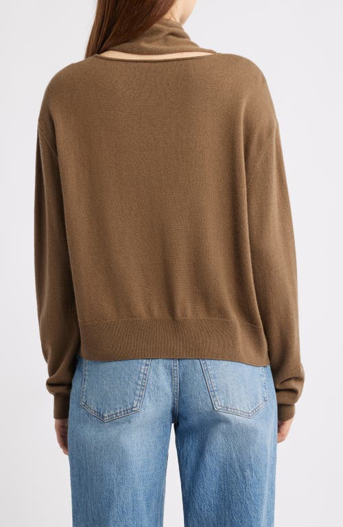 Rails Cortina Scarf Neck Wool & Cashmere Sweater In Brown