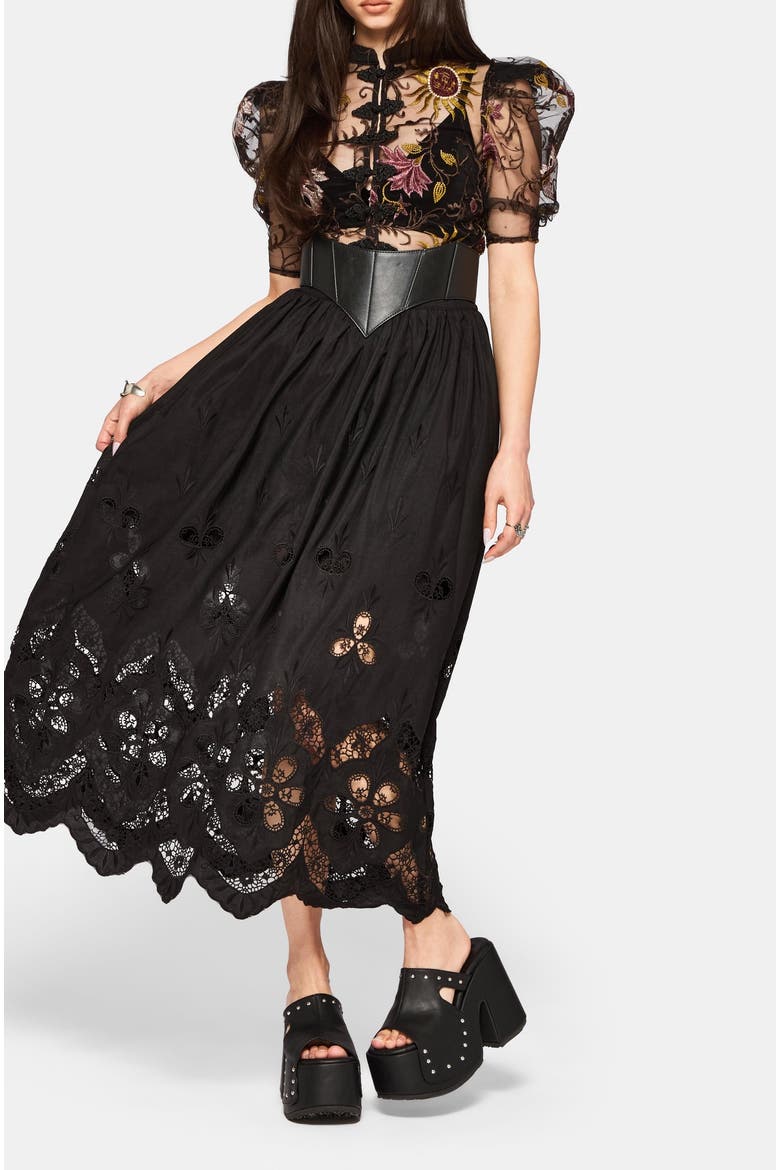 Angela Folk Embroidered Blouse, Alternate, color, Black