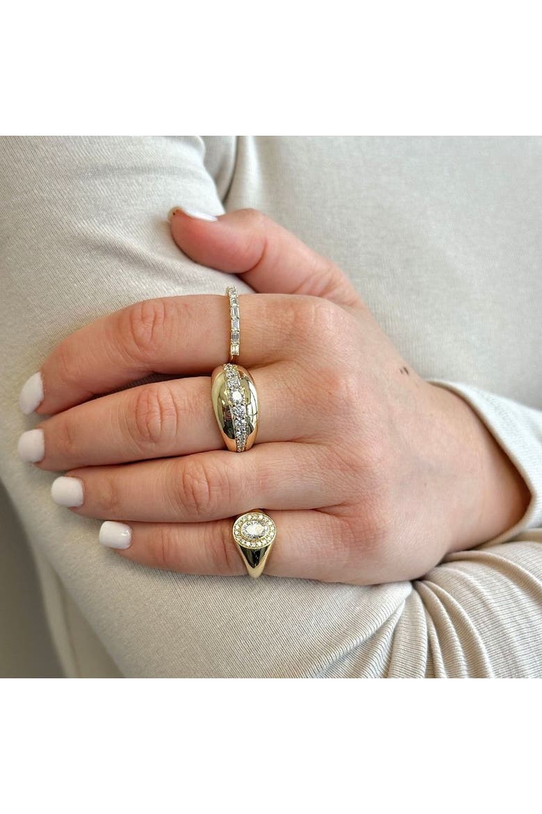 Domed Lab Diamond Cloud Ring in 14K, Alternate, color, Yellow Gold