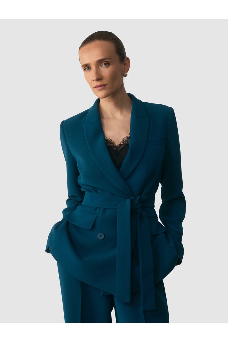 Almeida Longline Wrap Tailored Blazer, Main, color, Blue