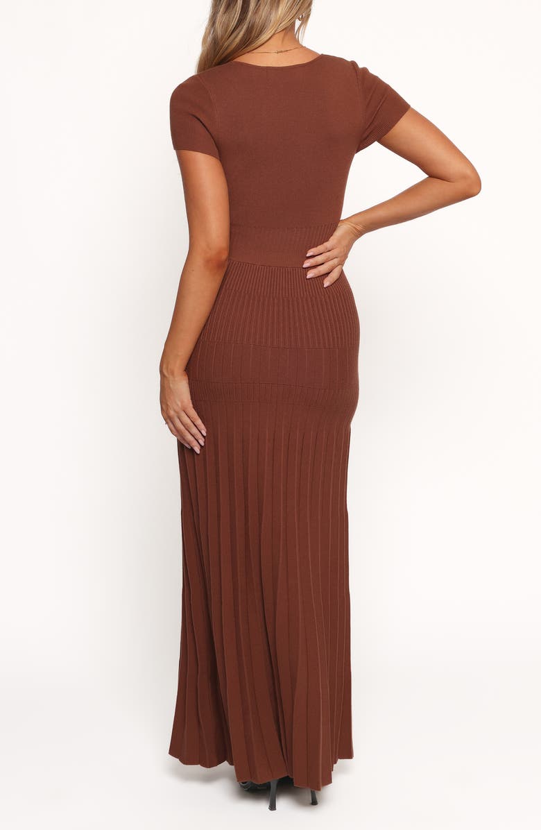 Petal & Pup Freeman Short Sleeve Maxi Dress, Alternate, color, Brown