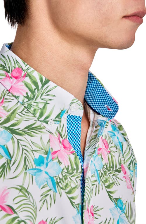 Construct Tropical Short Sleeve Button Front Shirt In Multi