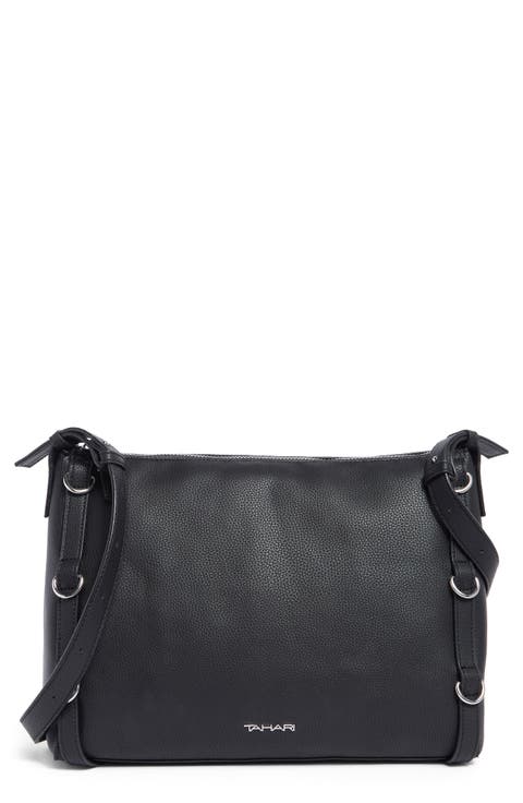 Avery Large Faux Leather Hobo Bag