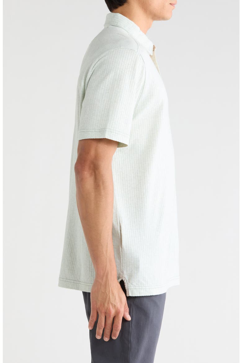 Luzia Beach Stripe Cotton Polo, Alternate, color, LIGHT ROSEMARY HEATHER