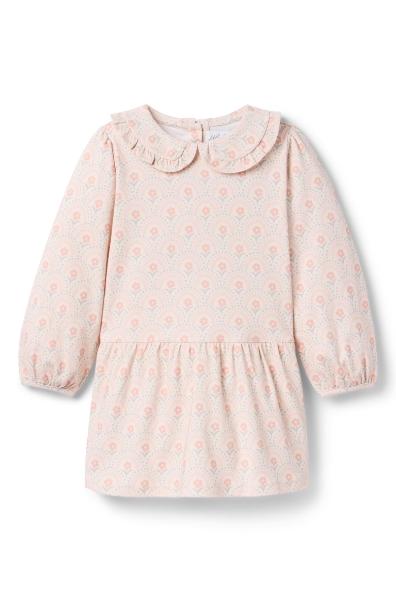 Little Paper Kids Ayla Long Sleeve Retro Floral Dress, Main, color, Beige / Pale Pink