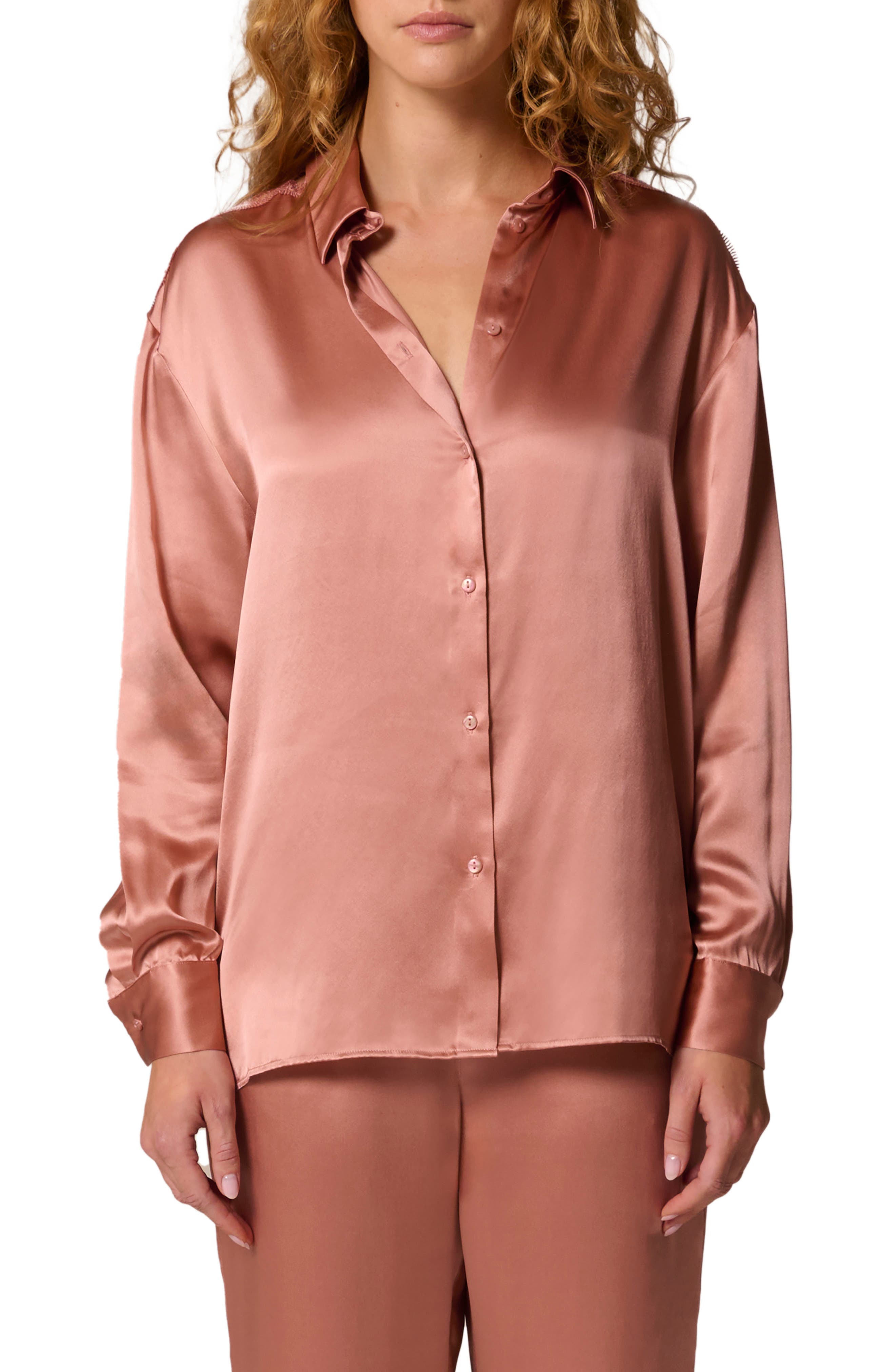 Love Me Silk Blend Button-Up Shirt - image 5