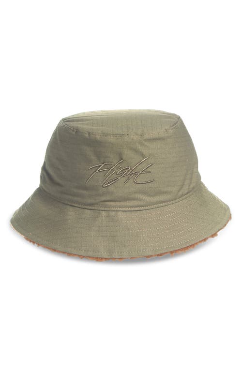 Shop Jordan Apex Winter Fleece Lined Reversible Bucket Hat In Medium Olive/archaeo Brown