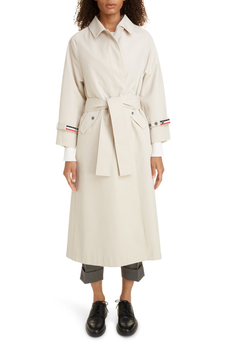 Thom Browne Waterprood Twill Coat, Alternate, color, 