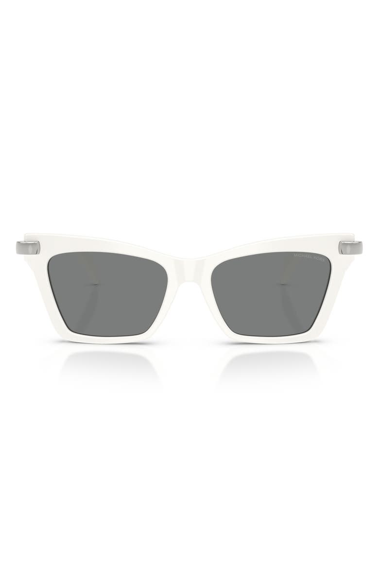 Michael Kors Grand Cayman 54mm Cat Eye Sunglasses, Main, color, White / Grey Mono