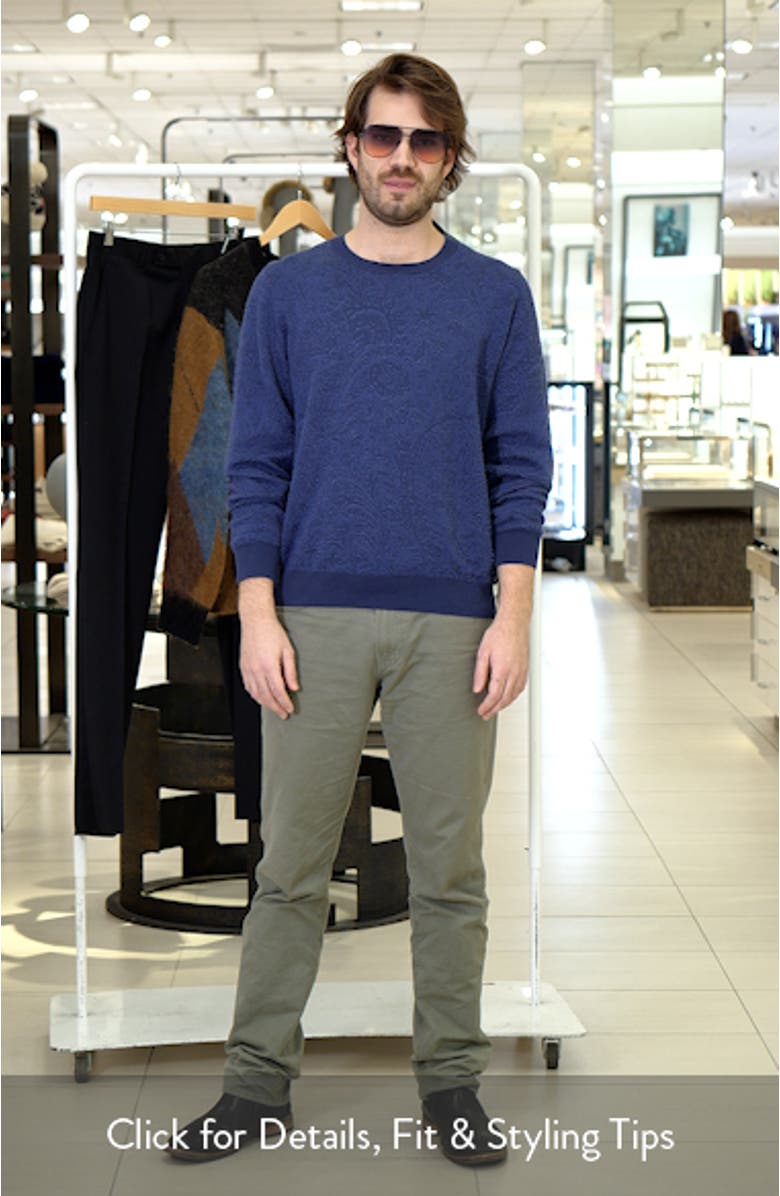 Floral Paisley Jacquard Cotton Crewneck Sweatshirt, sales video thumbnail