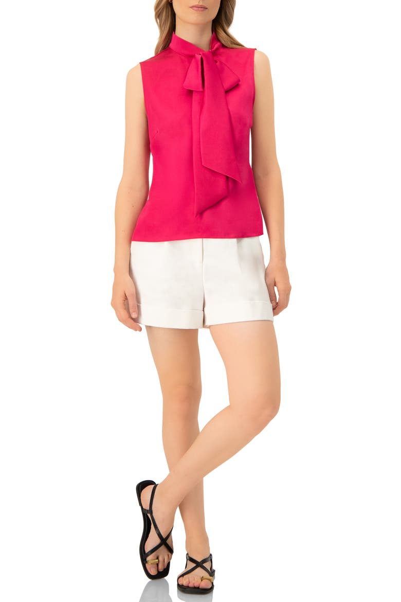 Tailored Cotton Single-Button Shorts, Alternate, color, Ivory