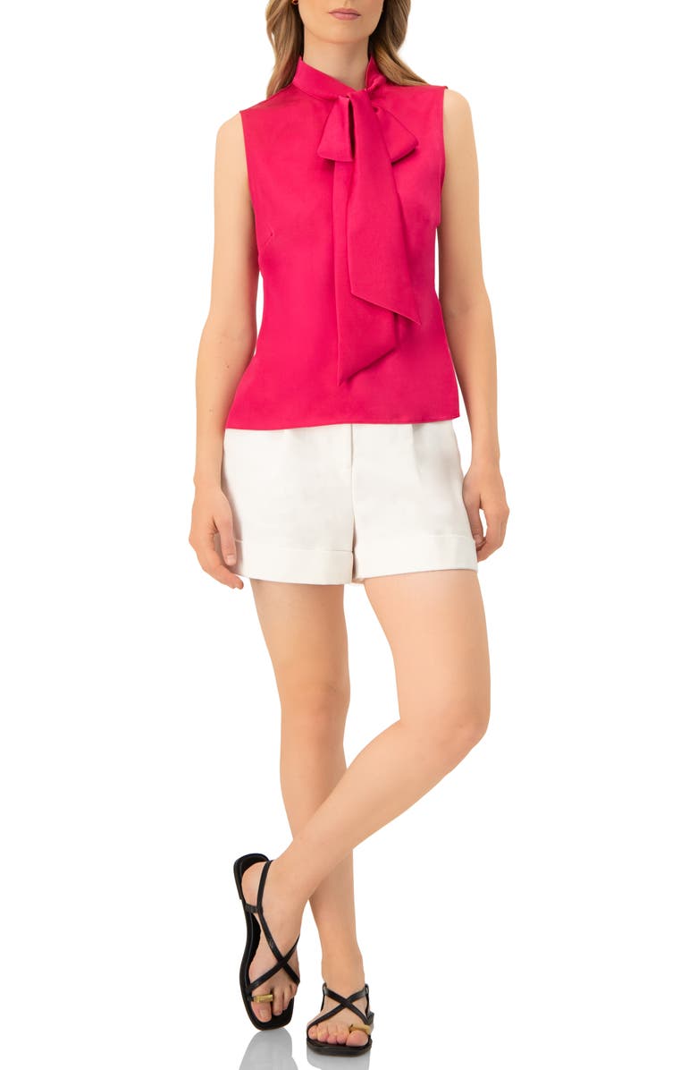 IVONNE Tailored Cotton Single-Button Shorts, Alternate, color, Ivory