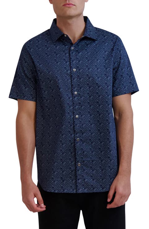 Karl Print Short Sleeve Button-Up Shirt