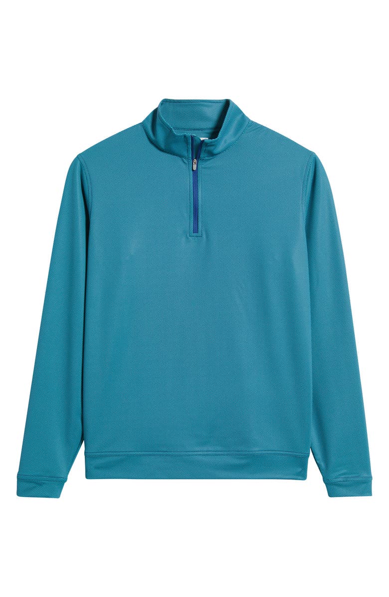 Peter Millar Perth Bird's Eye Performance Quarter Zip Pullover, Alternate, color, Sport Navy