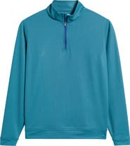 Peter Millar Perth Bird's Eye Performance Quarter Zip Pullover