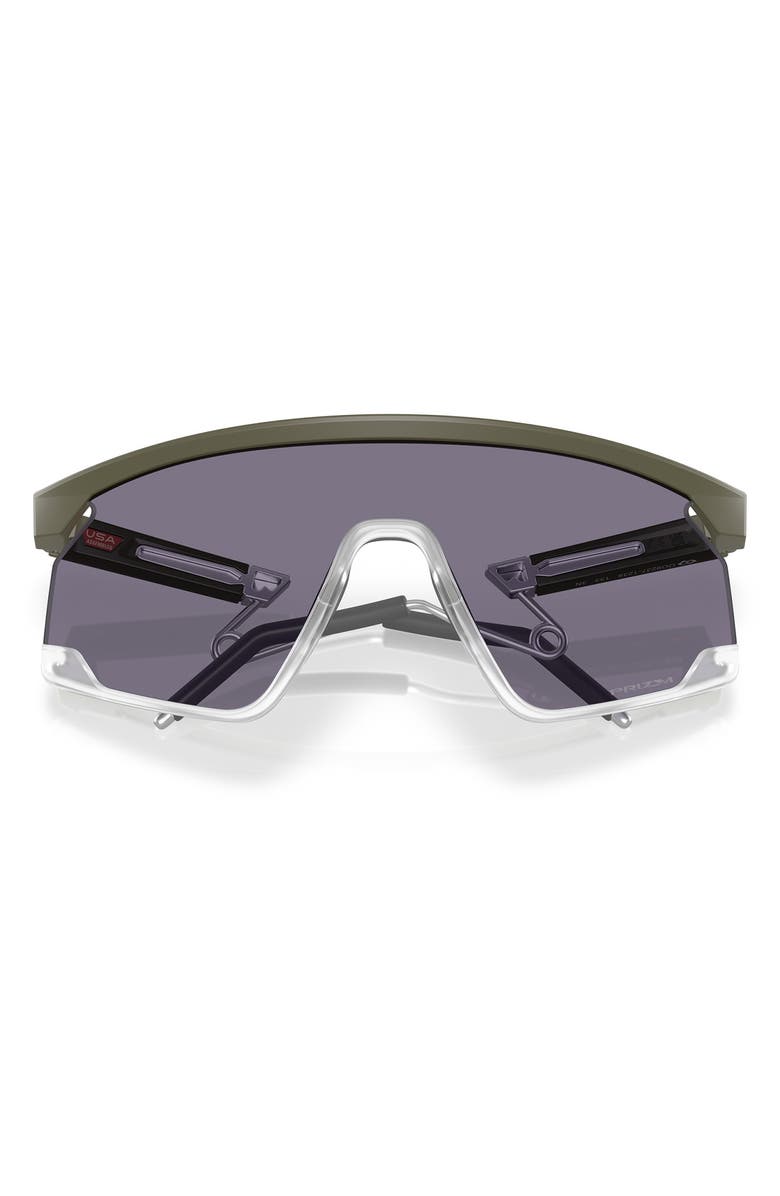 Oakley BXTR 39mm Polarized Rectangular Sunglasses, Alternate, color, Matte Moss / Prizm Grey