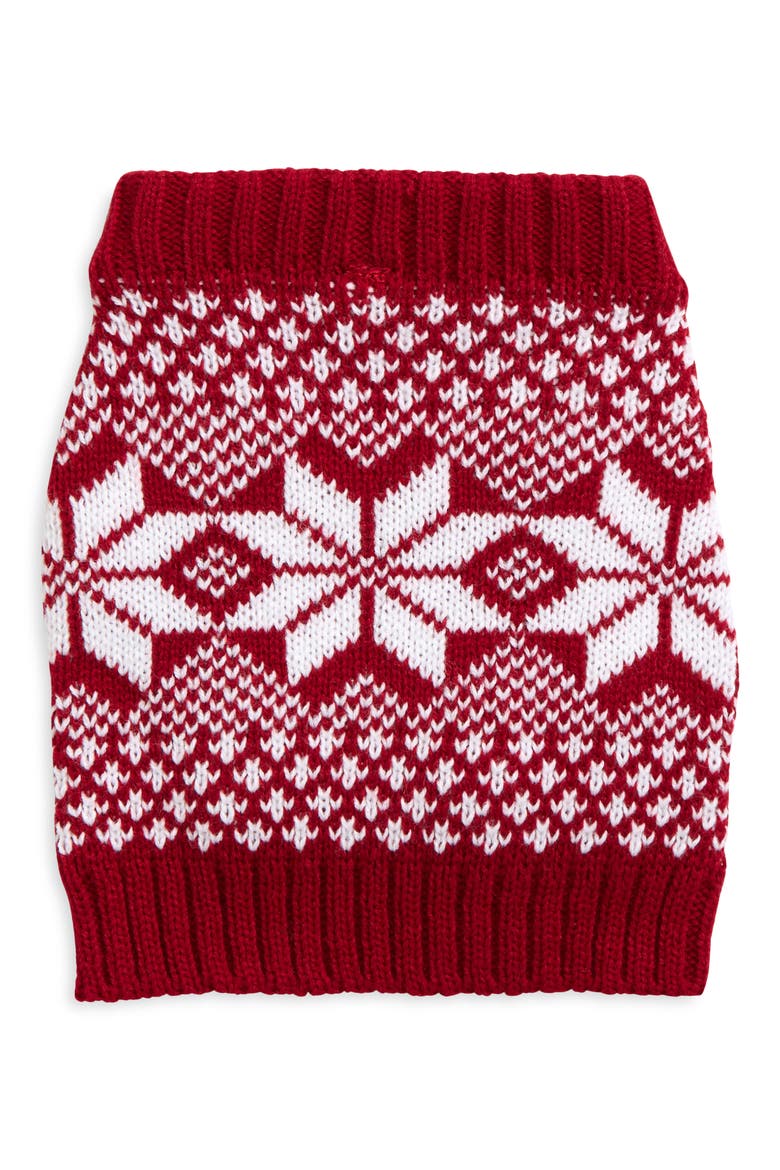 Fair Isle Knit Dog Sweater, Main, color, RED