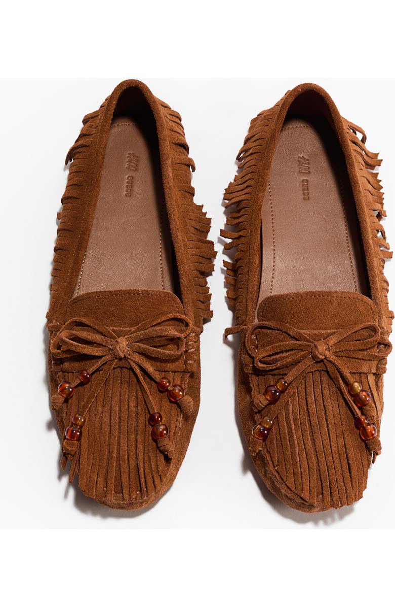 H&M Fringed Loafers, Alternate, color, Brown