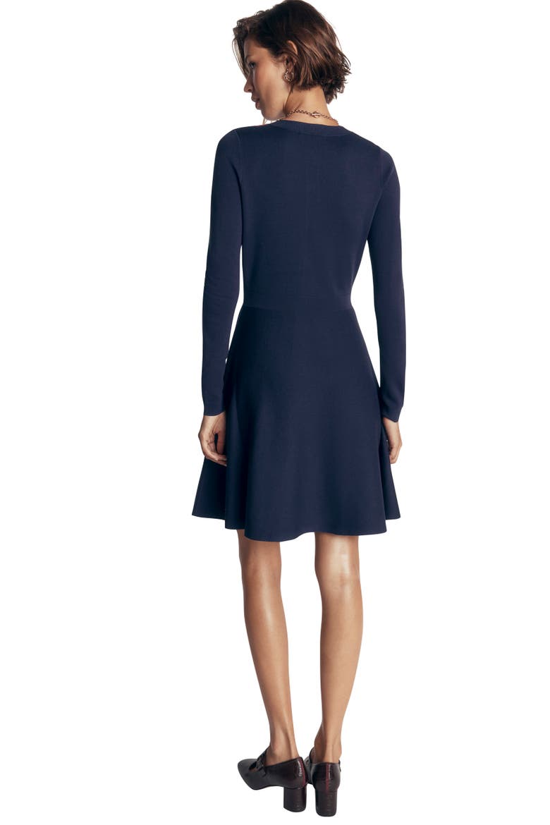 Argyle Long Sleeve Jacquard Dress, Alternate, color, NAVY ARGYLE