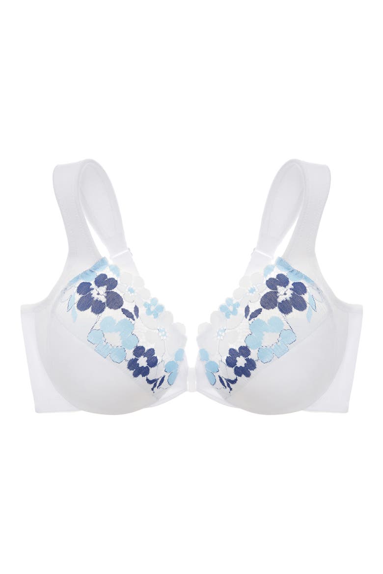 Front Clasp Underwire Bra, Alternate, color, WHITE