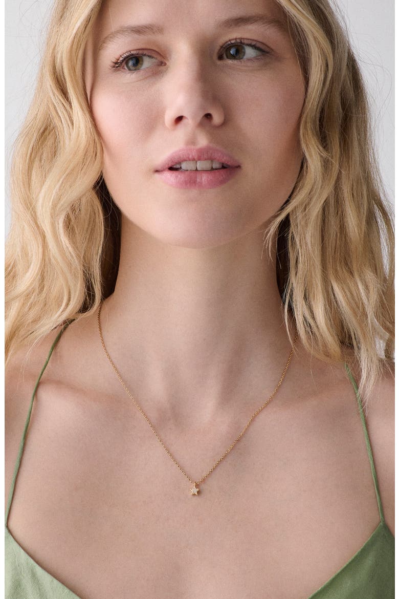 you're a gem mini pavé star pendant necklace, Alternate, color, CLEAR/ GOLD