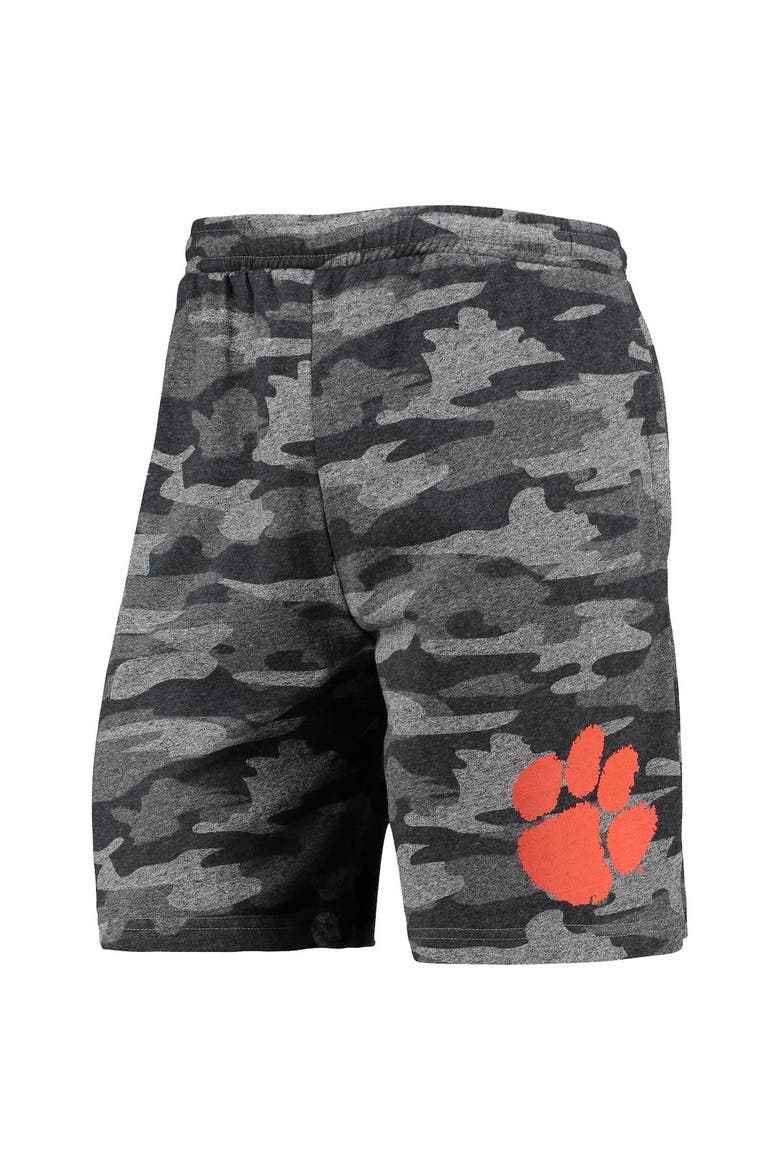 Men's Concepts Sport Charcoal/Gray Clemson Tigers Camo Backup Terry Jam Lounge Shorts, Alternate, color, Charcoal