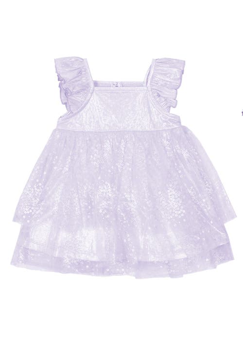 Isobella & Chloe Babies' Purple Star Empire Waist Dress In Multi