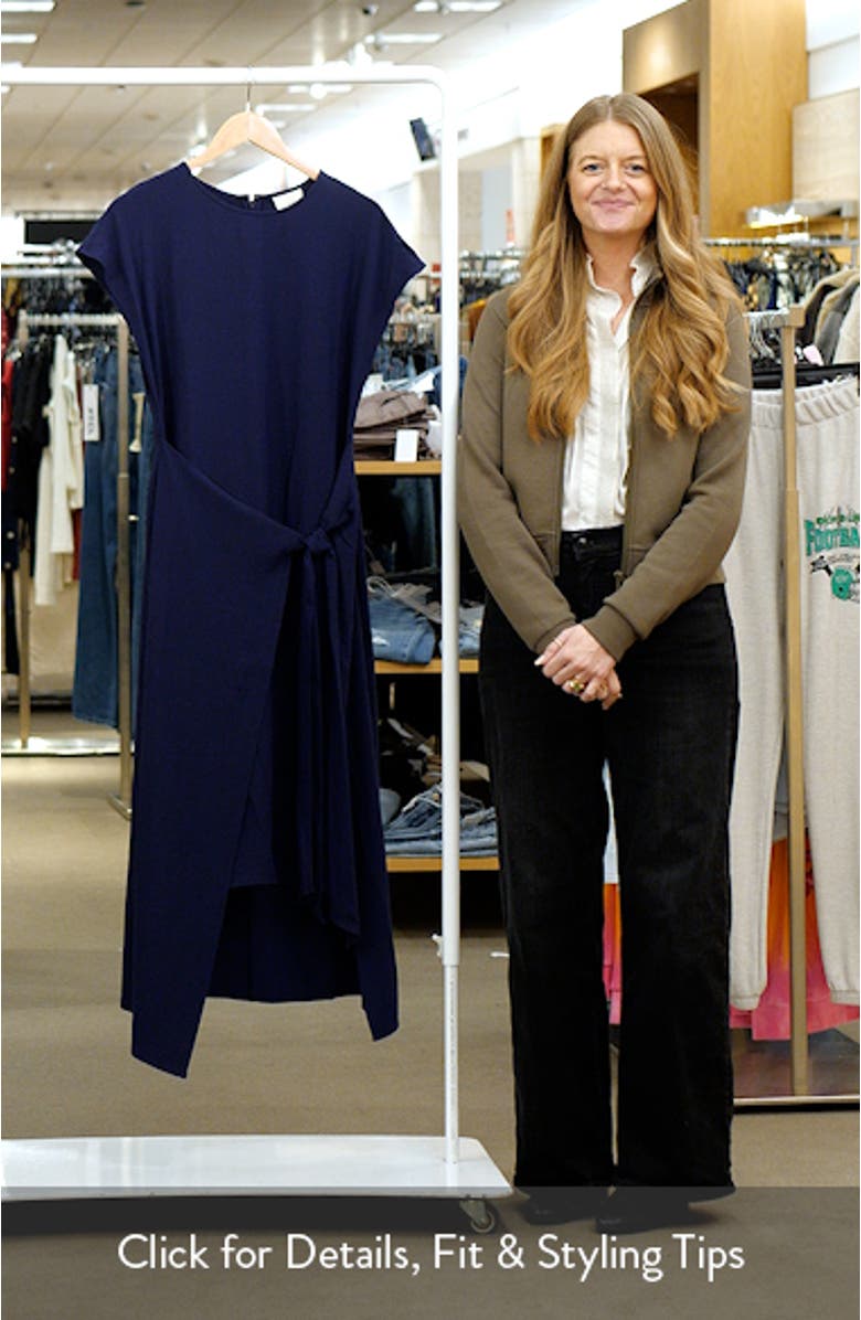 Short Sleeve Asymmetric Hem Midi Dress, sales video thumbnail