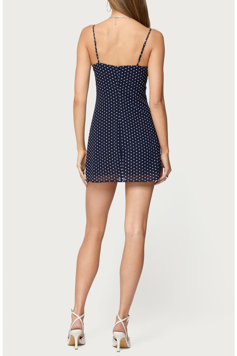 Polka Dot Chiffon Minidress, Alternate, color, NAVY