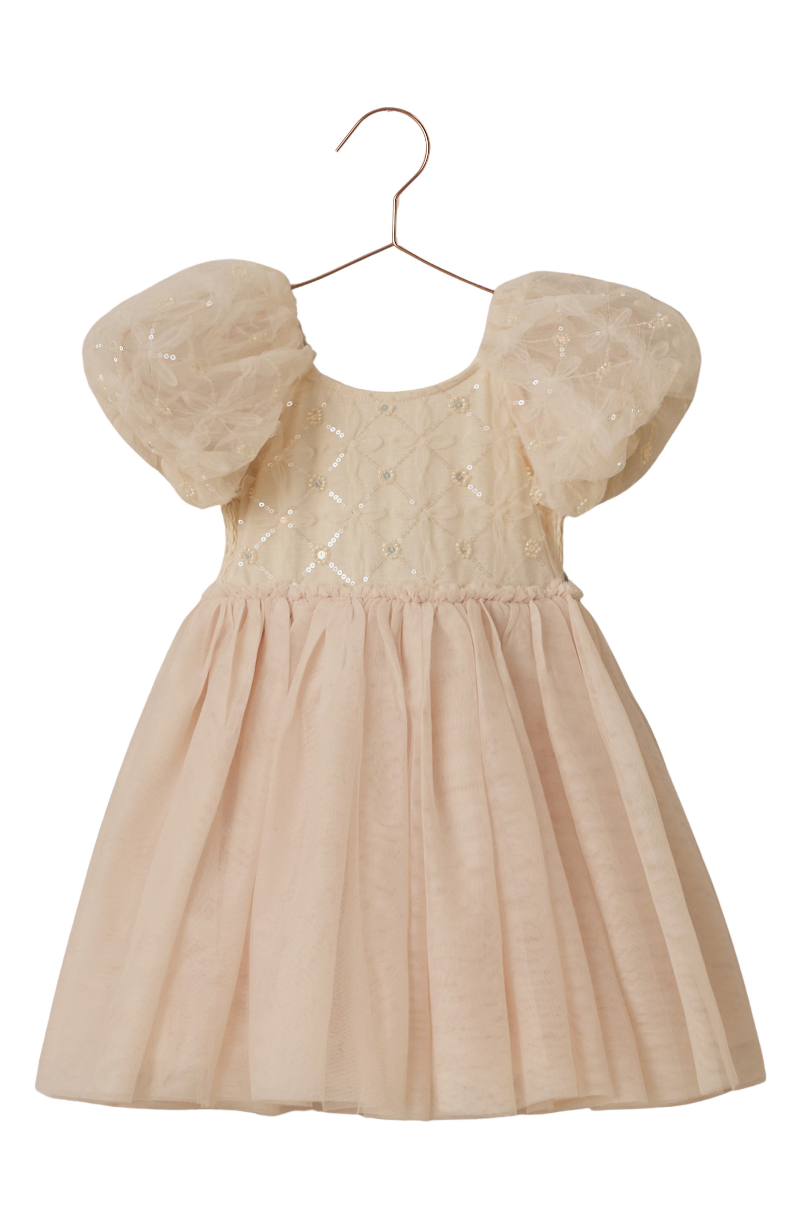 Kids' Dorothy Sequin and Bead Puffed Sleeve Dress