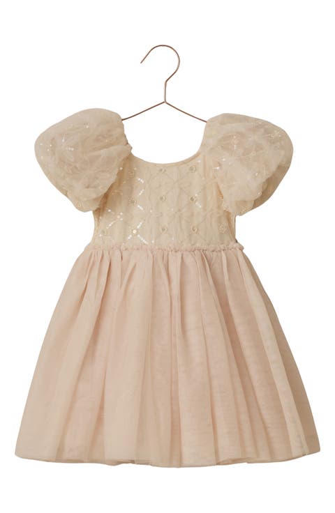 Kids' Dorothy Sequin and Bead Puffed Sleeve Dress