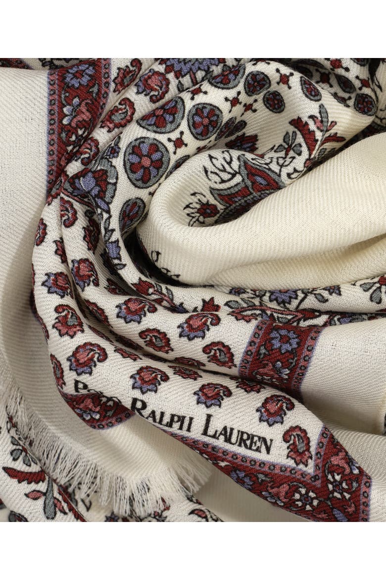 Wool Paisley Oblong, Alternate, color, Cream