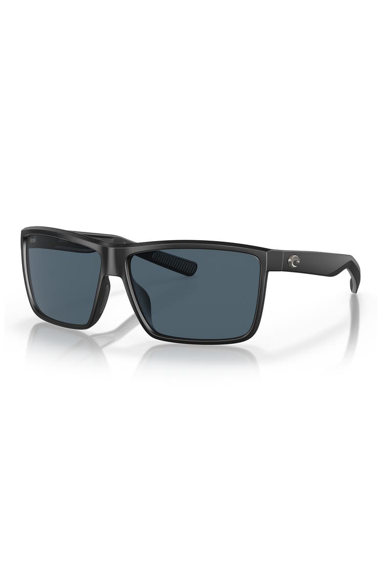 Rinconcito 60mm Square Polarized Sunglasses, Alternate, color, 11 MATTE BLACK / GRAY 580P