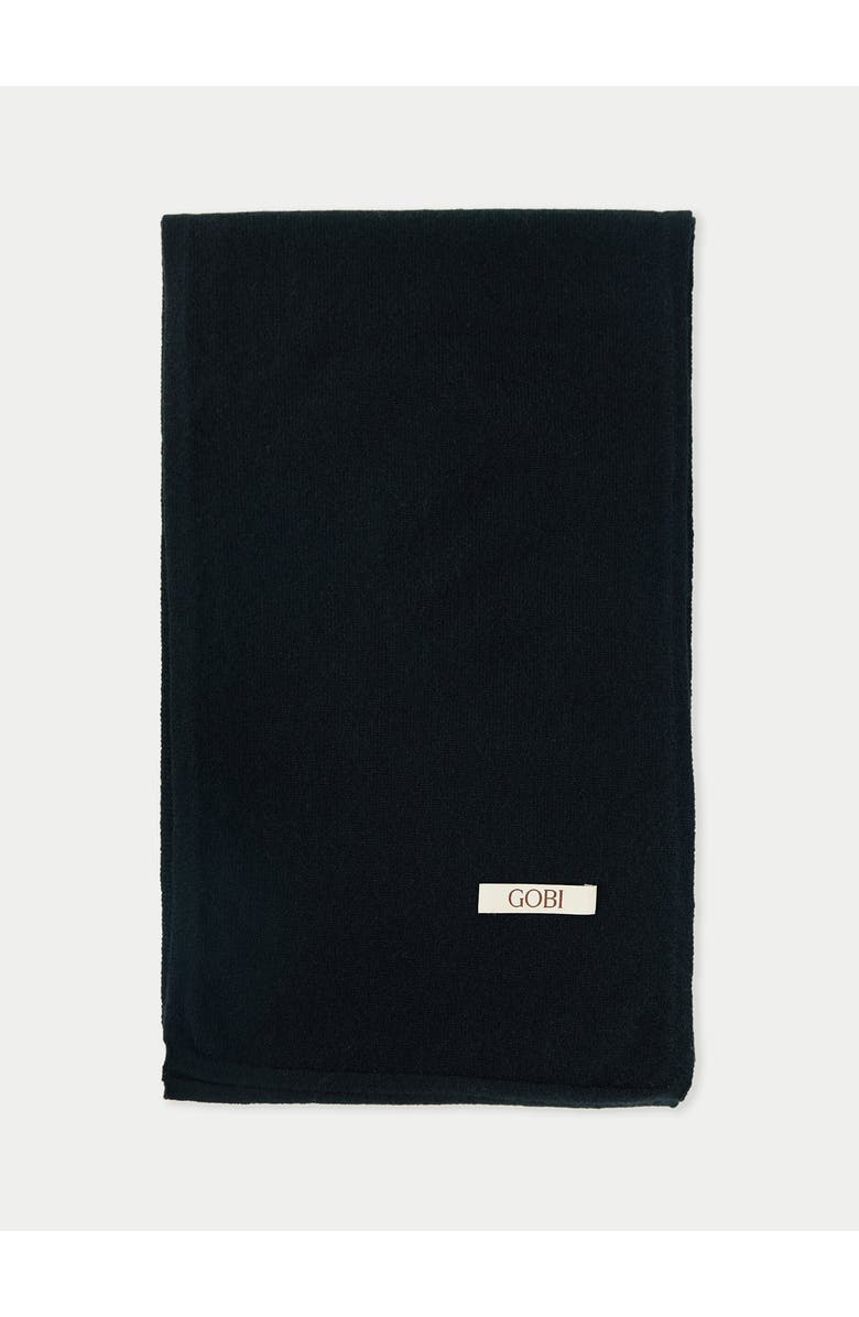 GOBI Mongolian Cashmere Cashmere Jersey Knit scarf, Main, color, Black