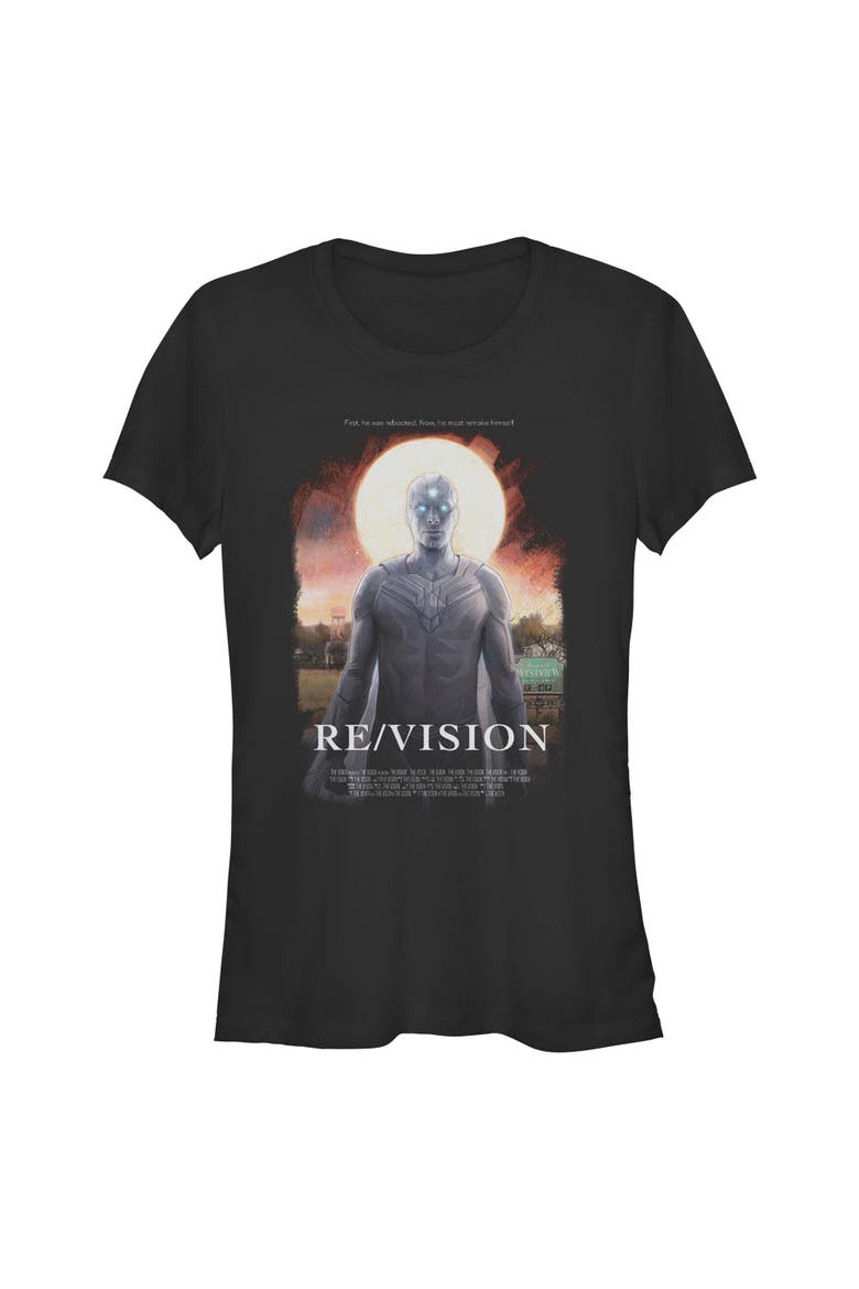 Junior's Revision Poster Short Sleeve T-Shirt, Main, color, Black
