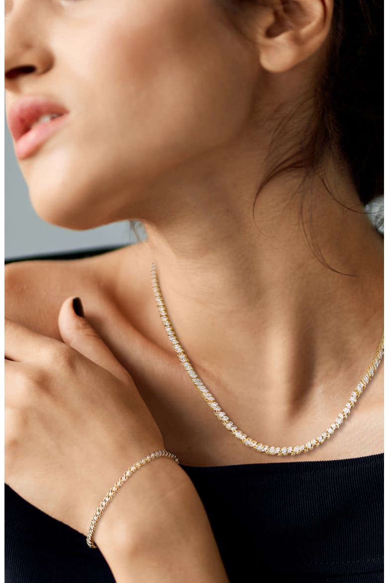 Twisted Diamond Necklace & Bracelet Set - 1.5ct., Alternate, color, GOLD