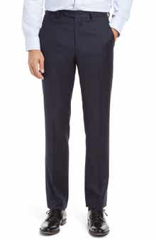 Santorelli Roma Flat Front Loro Piana Wool Serge Dress Pants