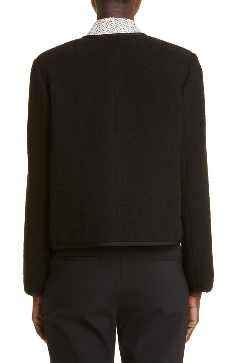 Lafayette 148 New York Crewneck Patch Pocket Wool Blend Crop Jacket, Alternate, color, 