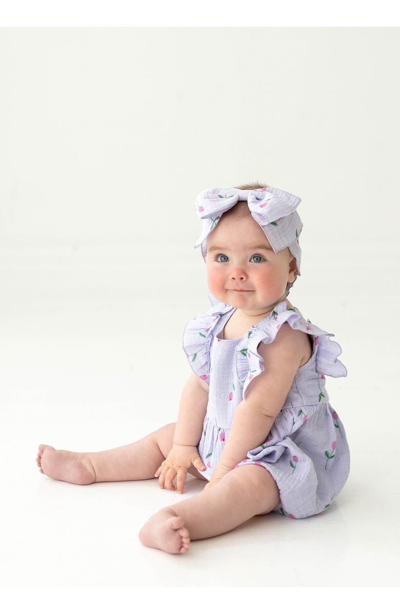 Mabel + Honey Tiny Tulip Baby Romper, Alternate, color, Purple
