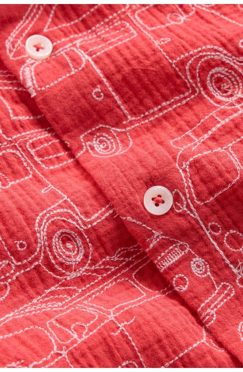 Mini Boden Kids' Double Cloth Shirt, Alternate, color, Jam Red Camper Van