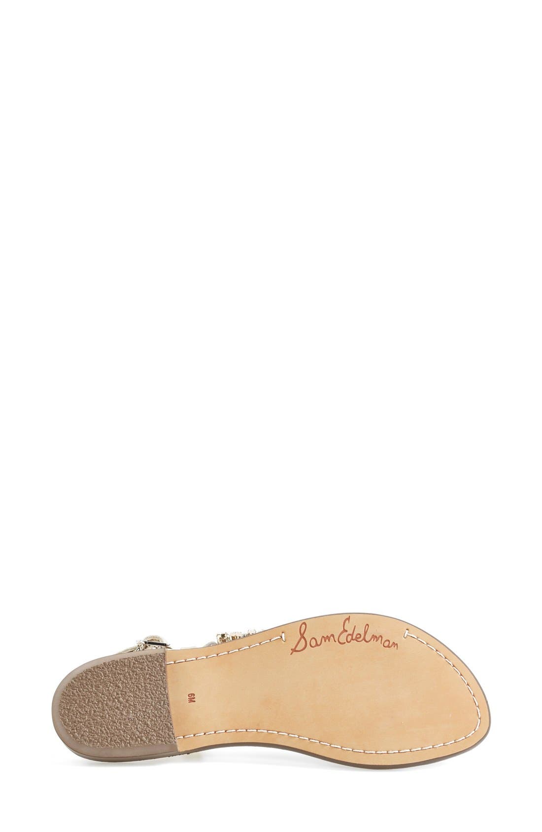 'Garen' Embellished Leather Sandal, Alternate, color, GOLD