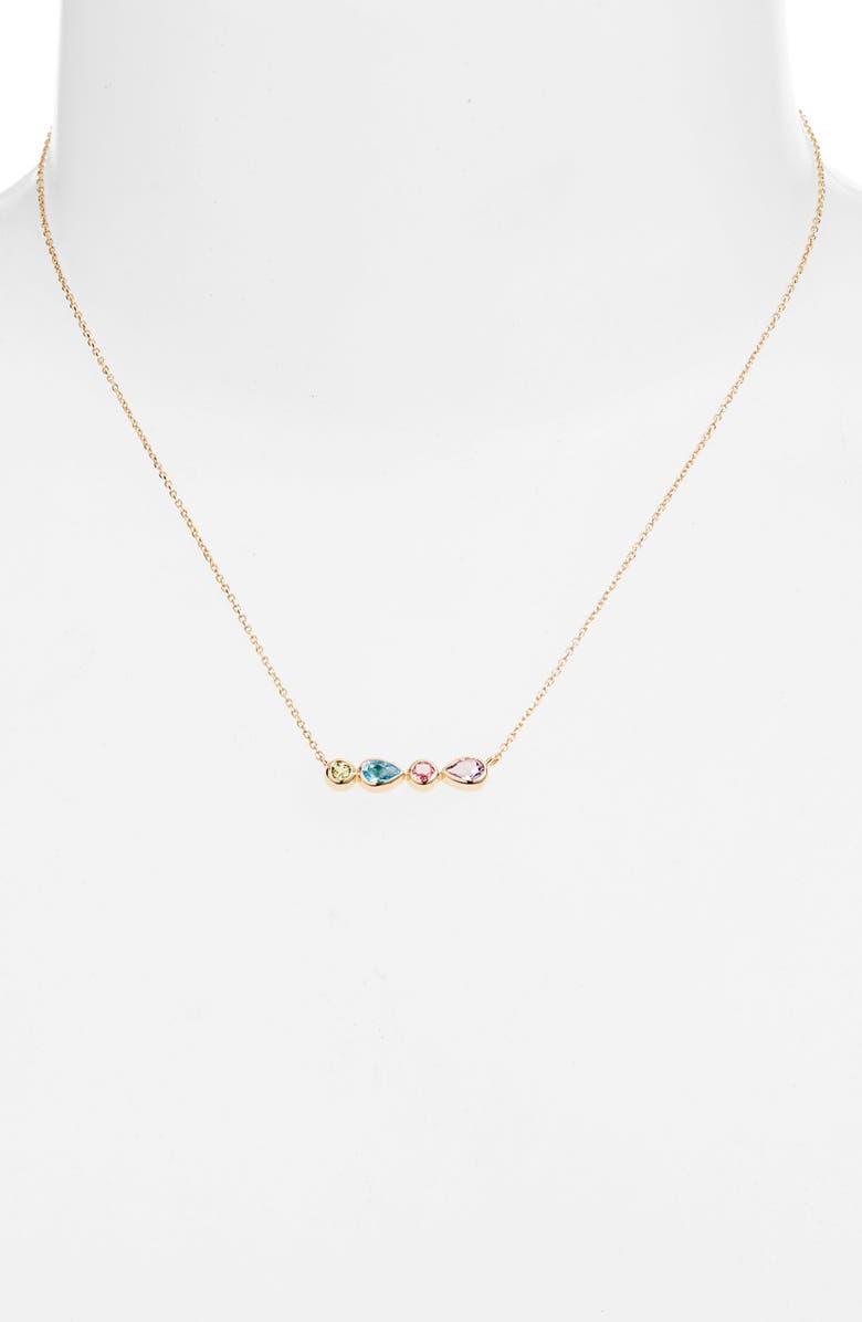 Anzie Linea Rainbow Bar Necklace, Alternate, color,