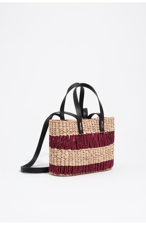 Small Raffia Basket Bag