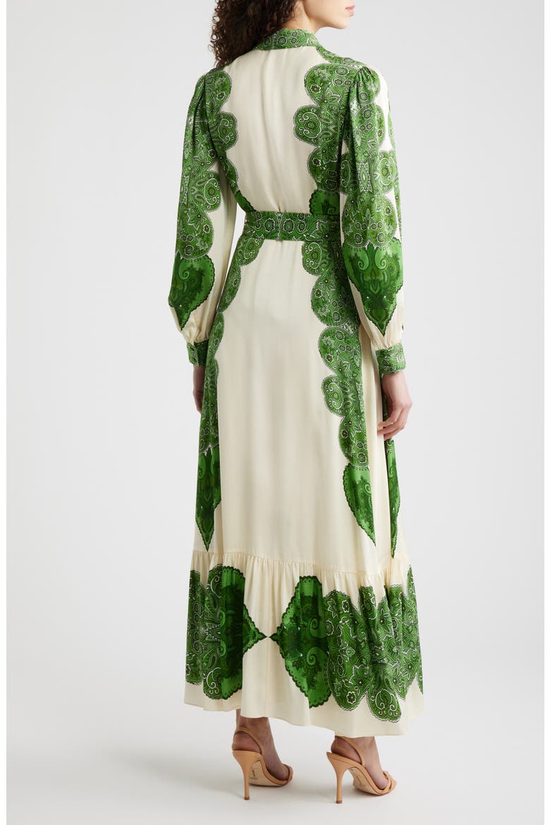 The Harley Regent Placed Paisley Long Sleeve Stretch Silk Maxi Shirtdress, Alternate, color, REGENT PAISLEY PRINT