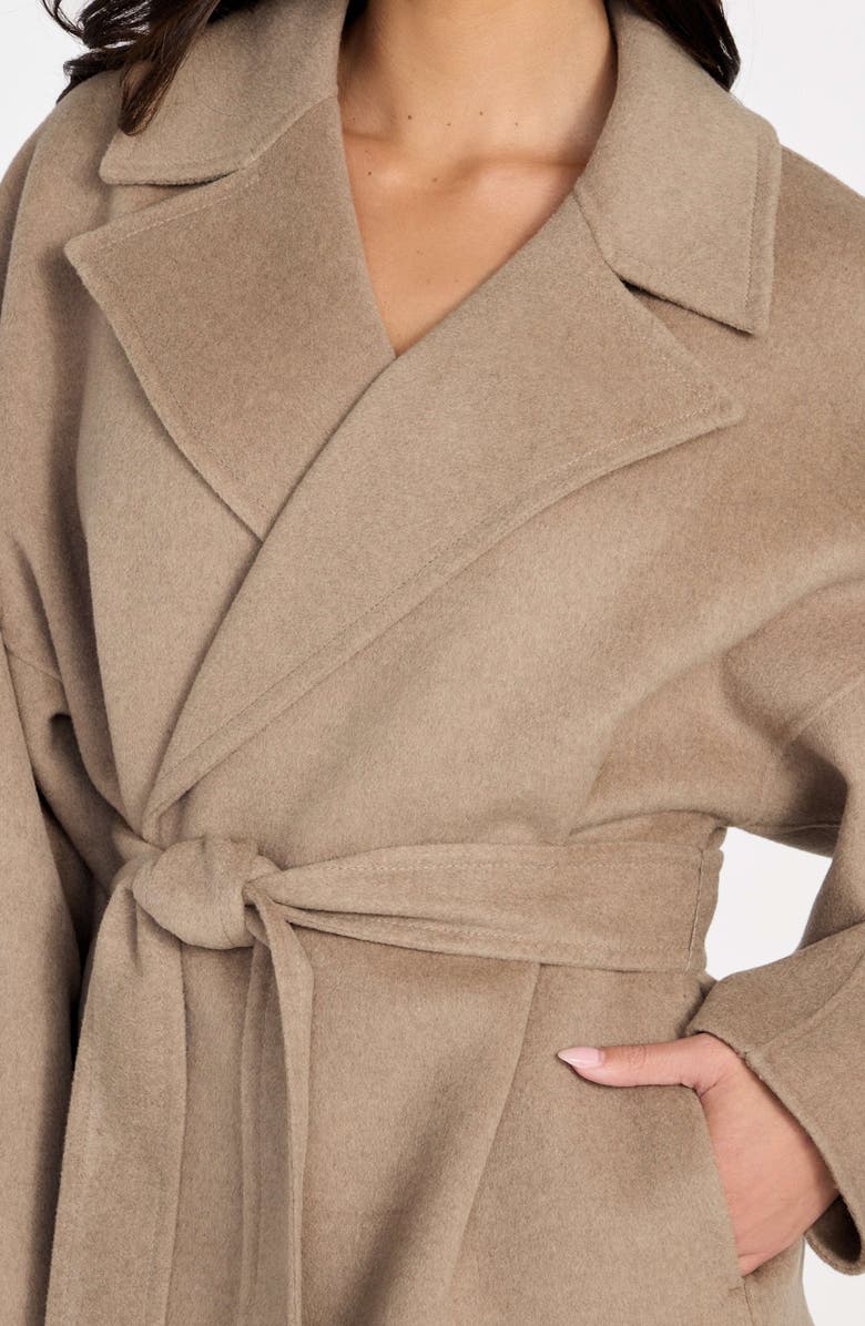 Marciano Ellla Wool Blend Wrap Coat, Alternate, color, Beige