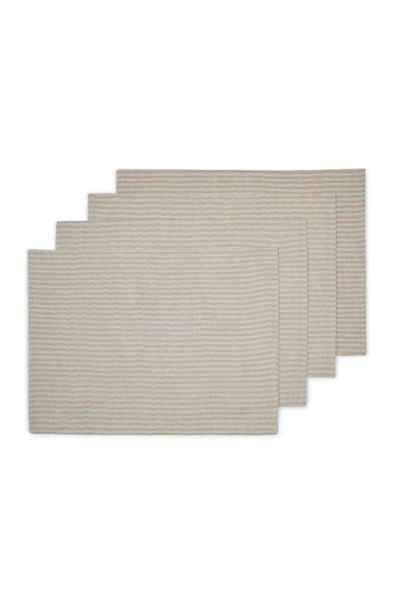 MAJKA Savannah Stripes Placemats - Set of 4, Alternate, color, Seashell Gray & Dunes