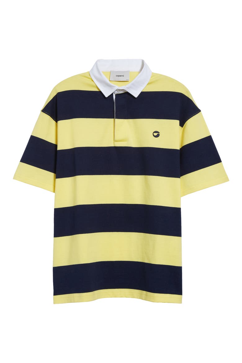 Stripe Cotton Polo, Alternate, color, YELLOW-BLUE
