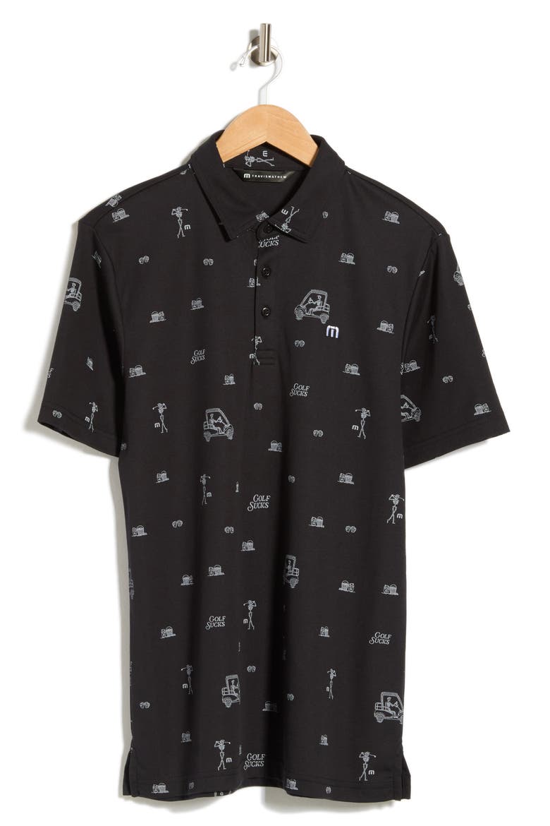 Golf Sucks Performance Polo, Main, color, BLACK